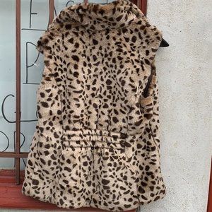 Faux leopard vest